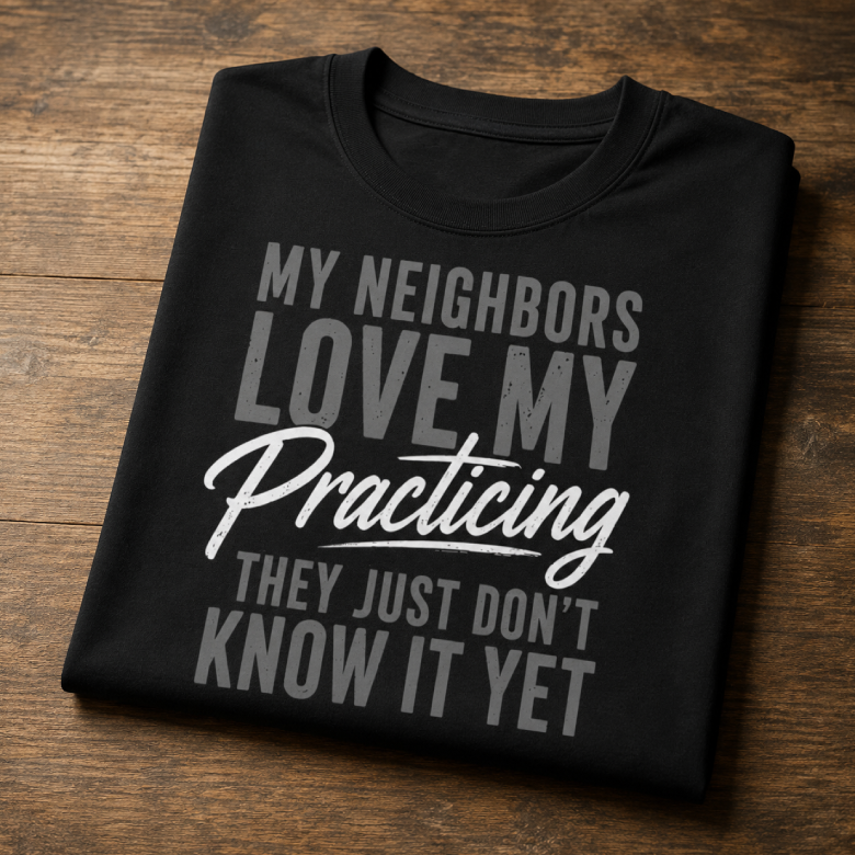 My Neighbors Love My Practicing  Musician T-Shirt