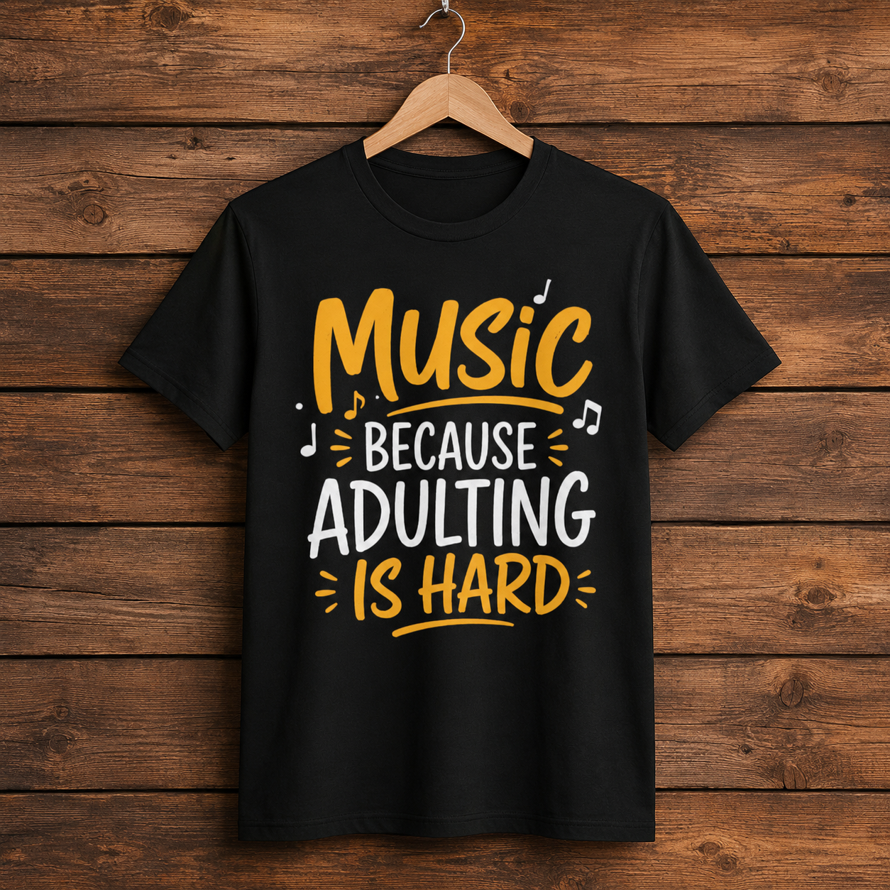Music Because Adulting Is Hard T-Shirt