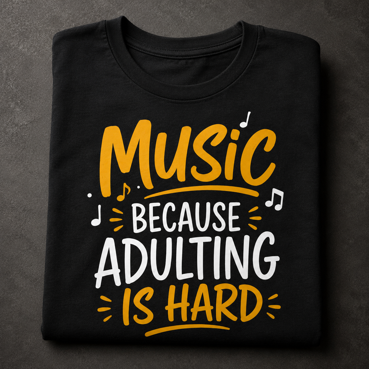 Music Because Adulting Is Hard T-Shirt
