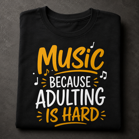 Music Because Adulting Is Hard T-Shirt