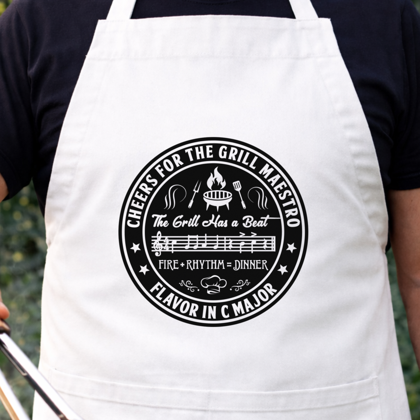 Cheers For The Grill Maestro Apron – BBQ Music Lover Cooking Apron