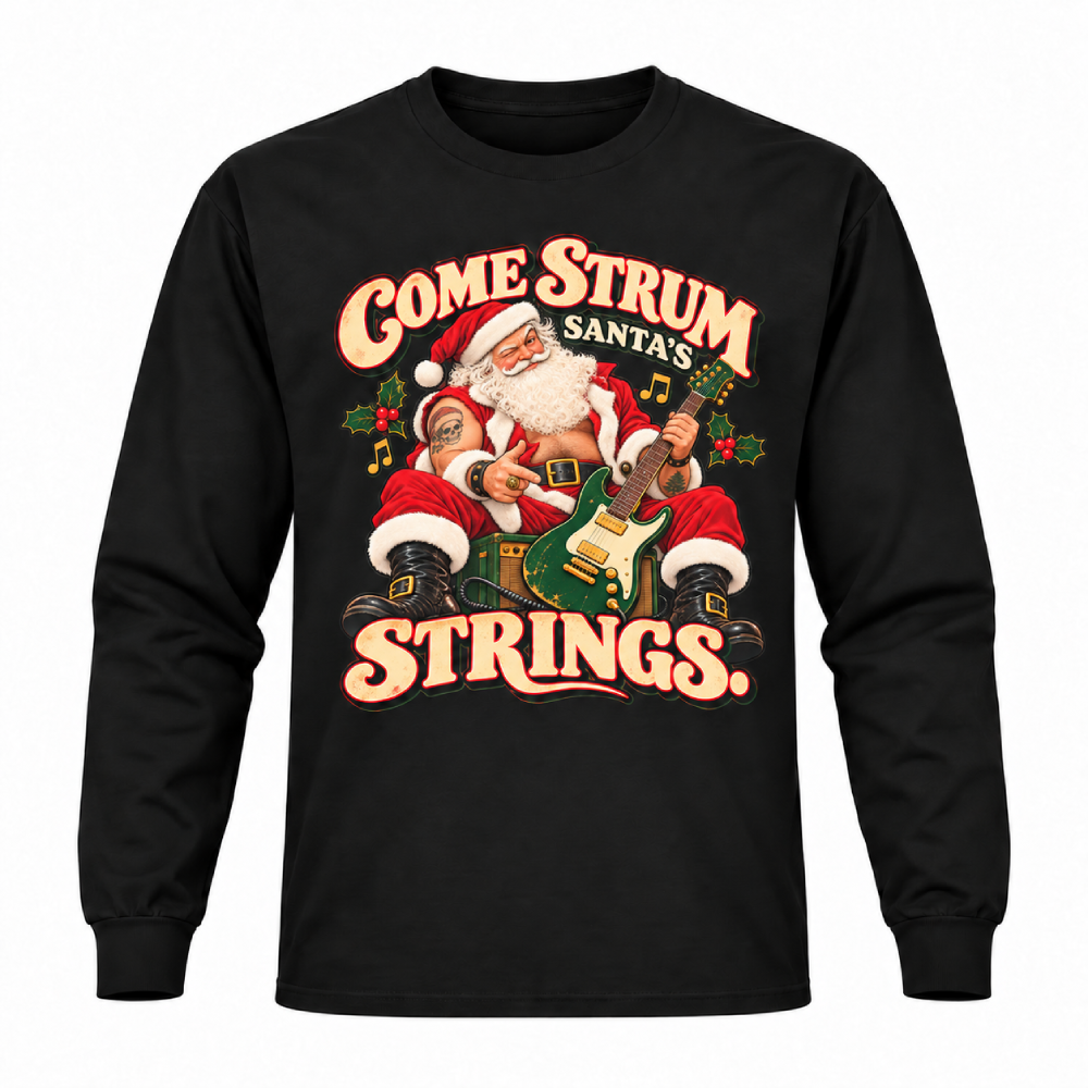 Come Strum Santa’s Strings | Christmas Long Sleeve Tee