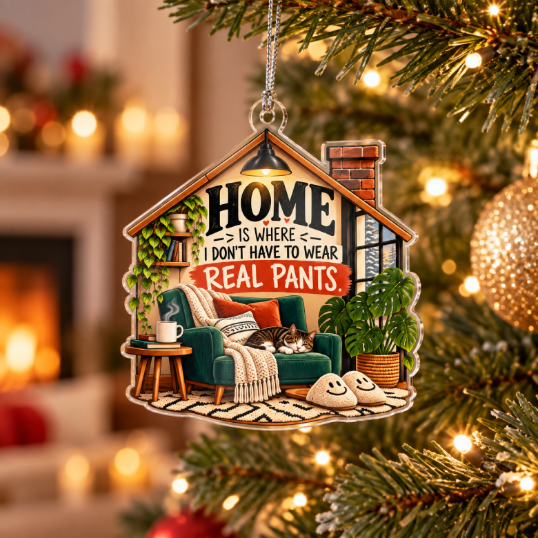 Home Is Where I Don’t Have to Wear Real Pants Acrylic Ornament