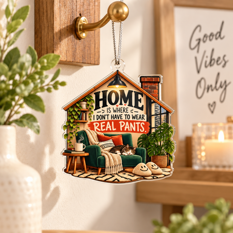 Home Is Where I Don’t Have to Wear Real Pants Acrylic Ornament