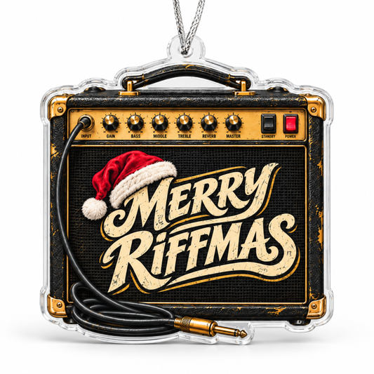 Merry Riffmas Guitar Amp Acrylic Christmas Ornament