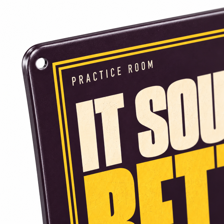 It Sounded Better Yesterday — Music Practice Room Metal Sign