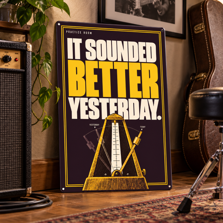 It Sounded Better Yesterday — Music Practice Room Metal Sign
