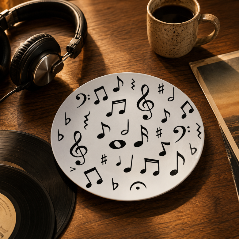 Music Notes Decorative Plate – Large Notes