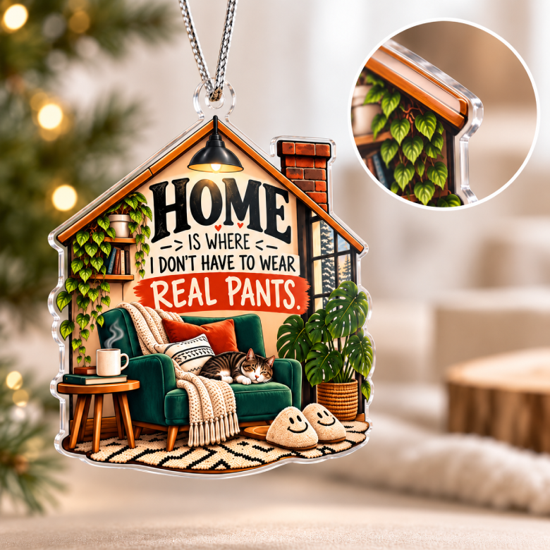 Home Is Where I Don’t Have to Wear Real Pants Acrylic Ornament