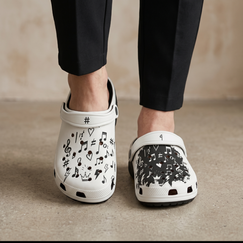 Music Notes All-Over Print EVA Clogs