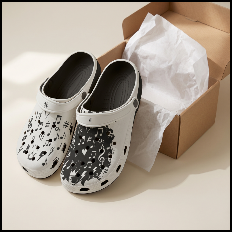 Music Notes All-Over Print EVA Clogs