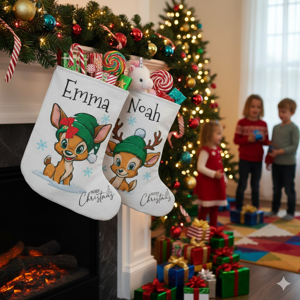 Little Reindeer Buddy™ Personalized Giant Holiday Stocking