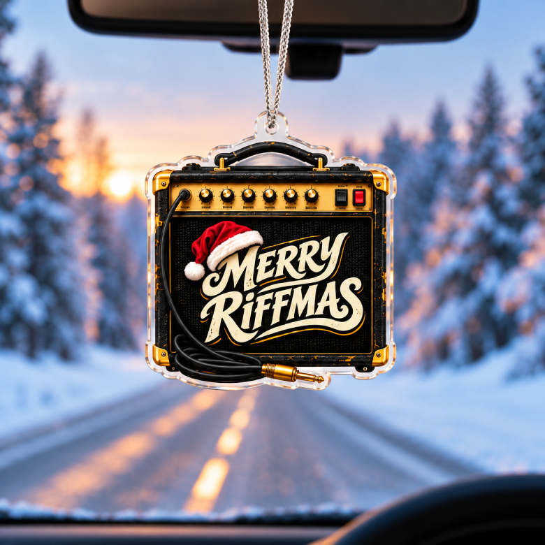 Merry Riffmas Guitar Amp Acrylic Christmas Ornament