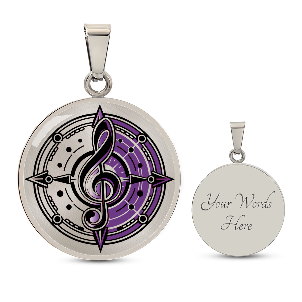 Follow the Music – Treble Clef Compass Necklace