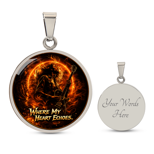 Where My Heart Echoes Guitar Necklace