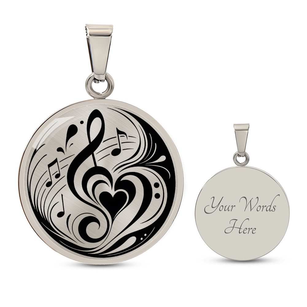 Music Clefs Circle necklace
