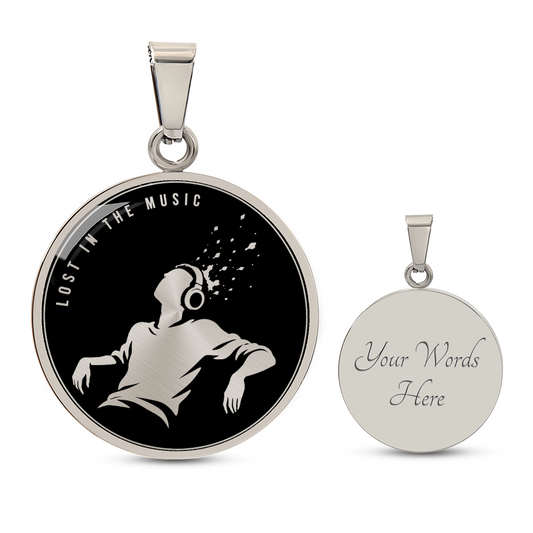 Lost In The Music Circle Pendant Necklace