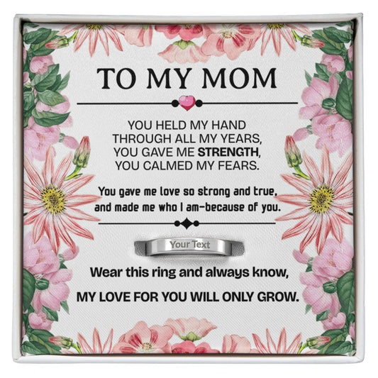 To My Mom – Wear This Ring & Always Know | Engraved Mother’s Day Gift