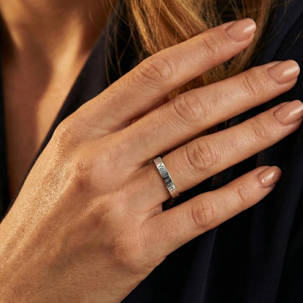 To My Mom – “Yours, Always” Engraved Ring