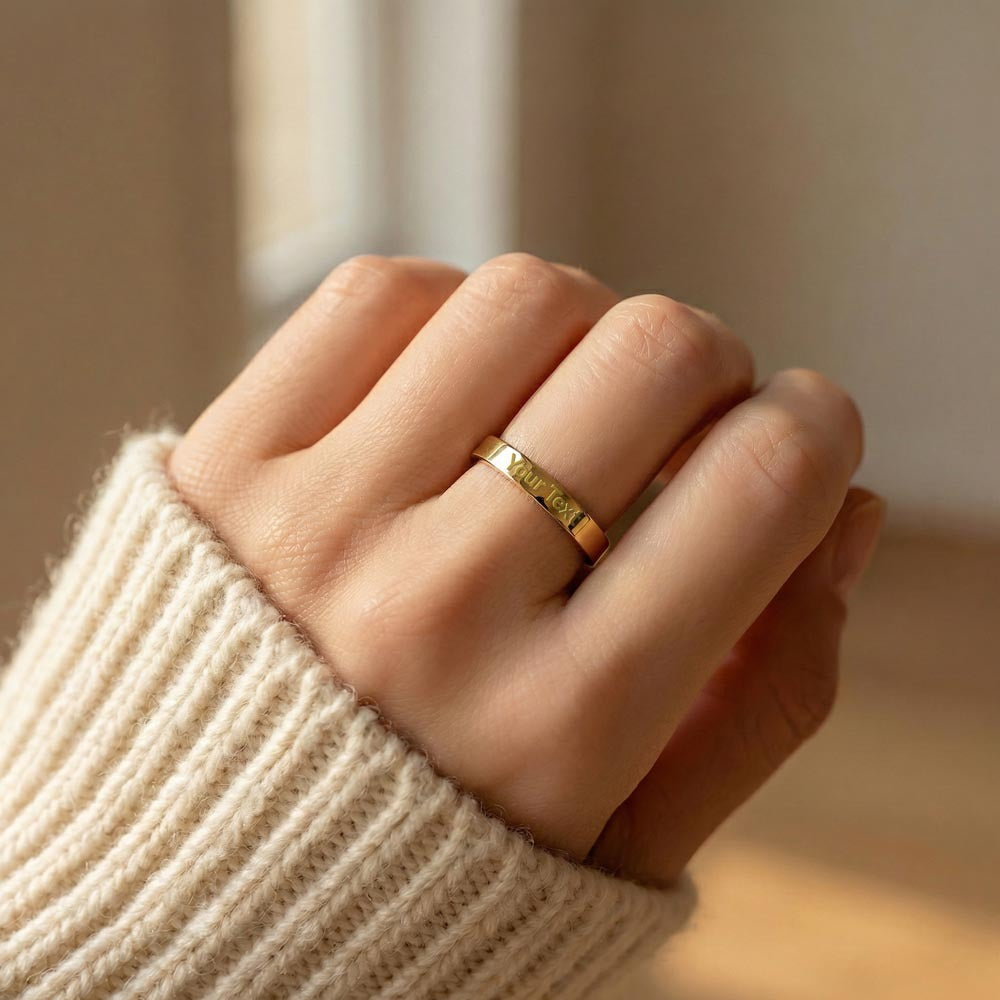 To My Mom – “Yours, Always” Engraved Ring