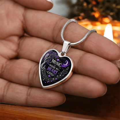 Music Is Where My Heart Lives Necklace