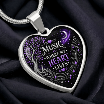 Music Is Where My Heart Lives Necklace