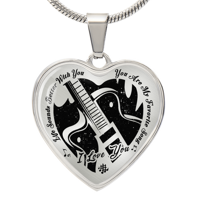 Life Sounds Better With You Personalized Guitar Necklace