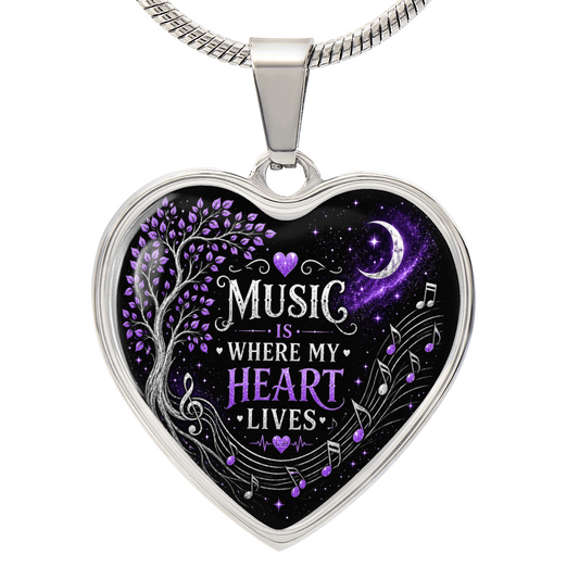 Music Is Where My Heart Lives Necklace