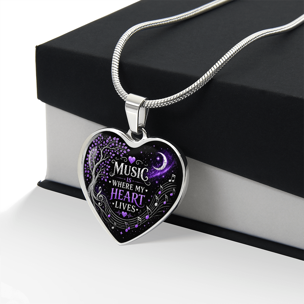 Music Is Where My Heart Lives Necklace