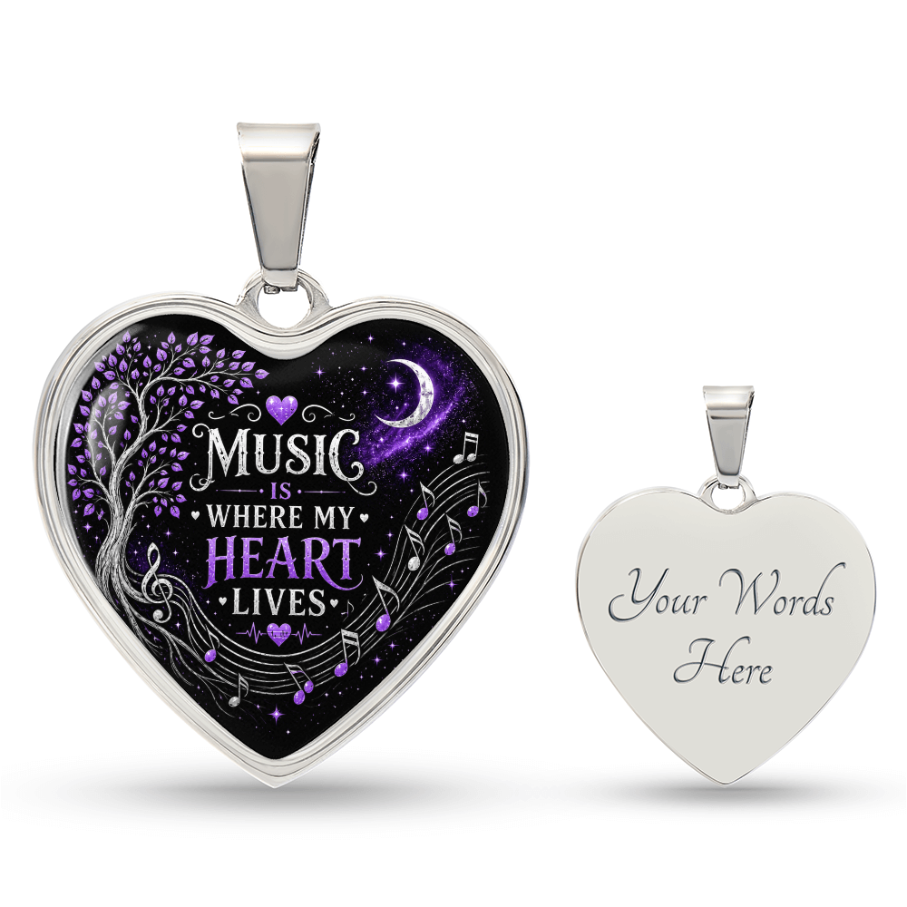 Music Is Where My Heart Lives Necklace