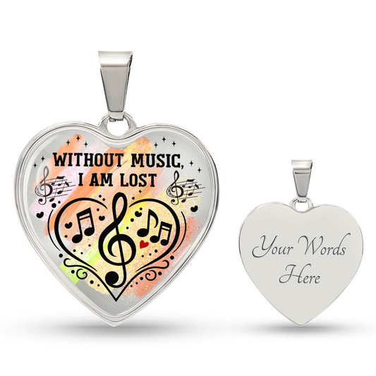 Without Music I'm Lost – Artistic Heart Music Necklace