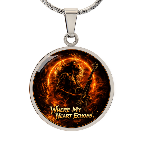 Where My Heart Echoes Guitar Necklace