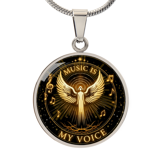 Music Is My Voice Angel Necklace