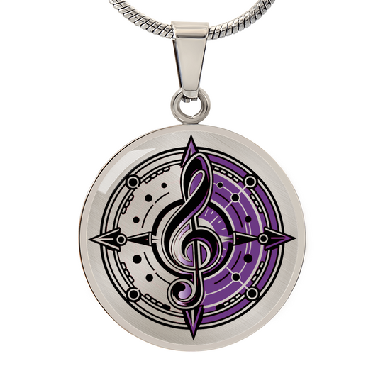 Follow the Music – Treble Clef Compass Necklace
