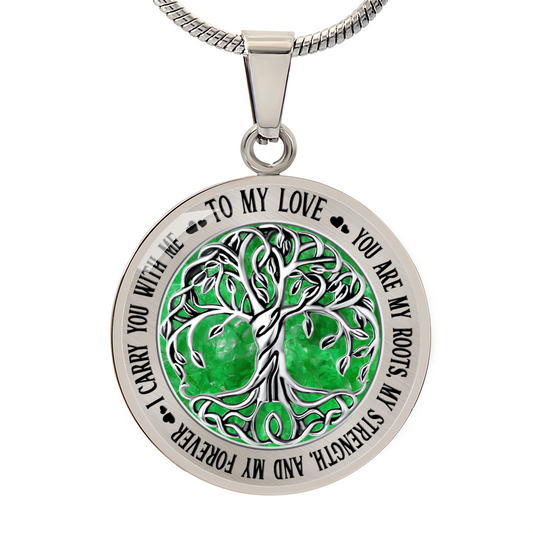 To My Love Tree of Life Necklace – Personalized Back Engraving Gift