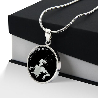 Lost In The Music Circle Pendant Necklace