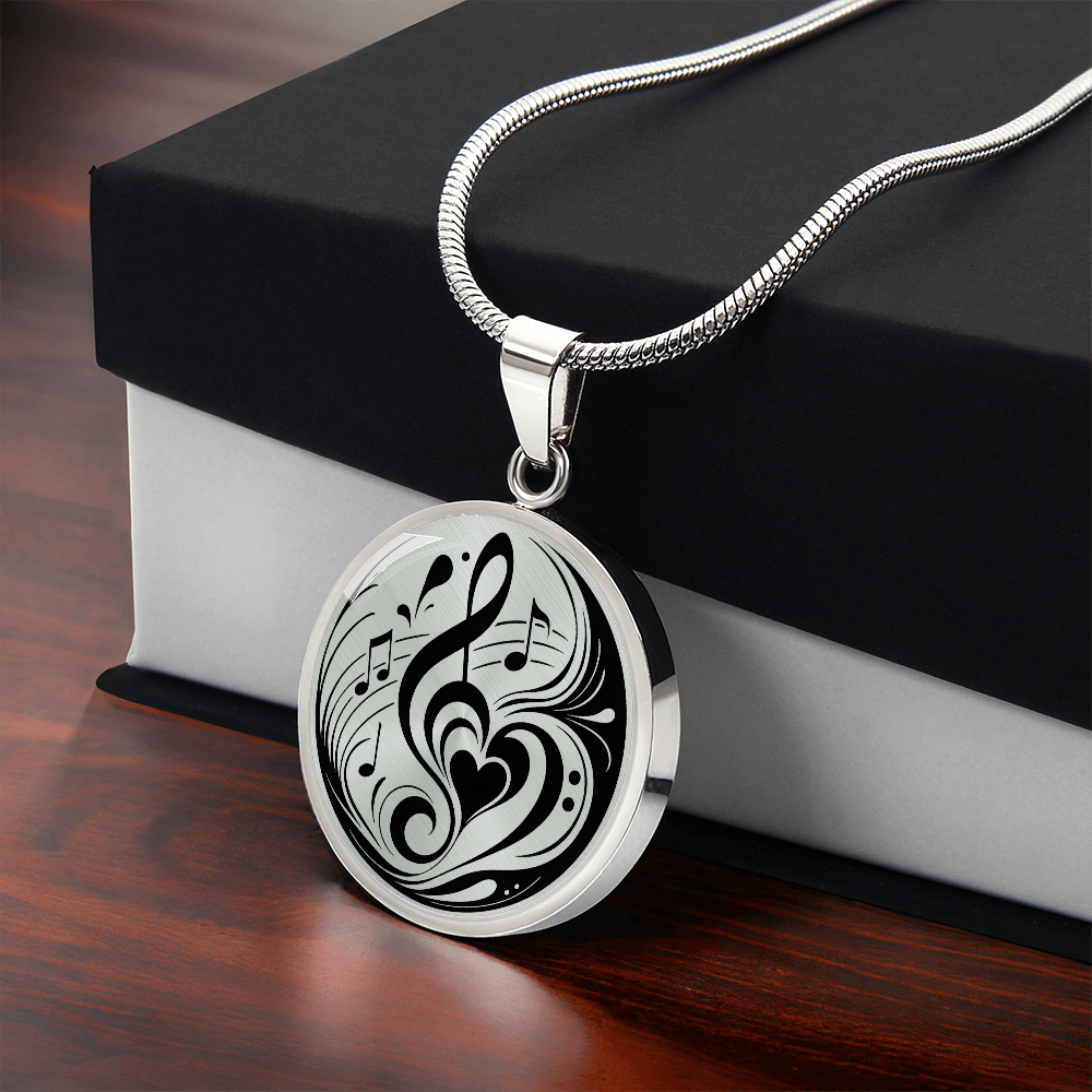 Music Clefs Circle Necklace