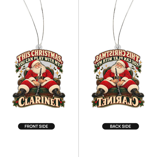 Play with My Clarinet Santa Ornament