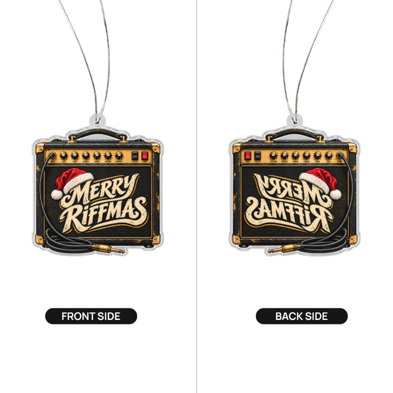 Merry Riffmas Guitar Amp Acrylic Christmas Ornament