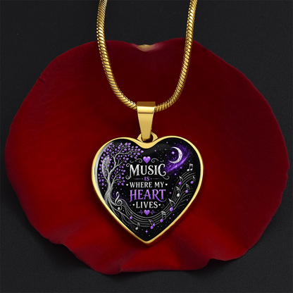 Music Is Where My Heart Lives Necklace