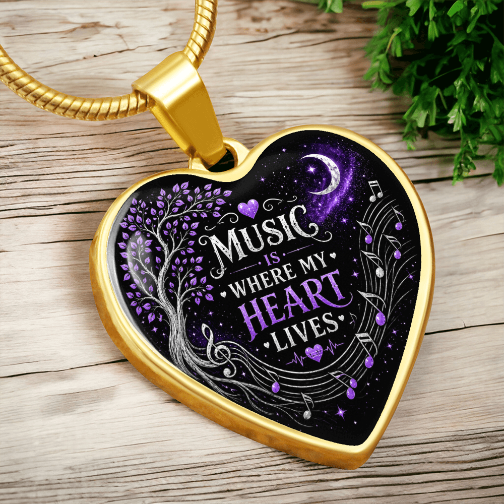 Music Is Where My Heart Lives Necklace