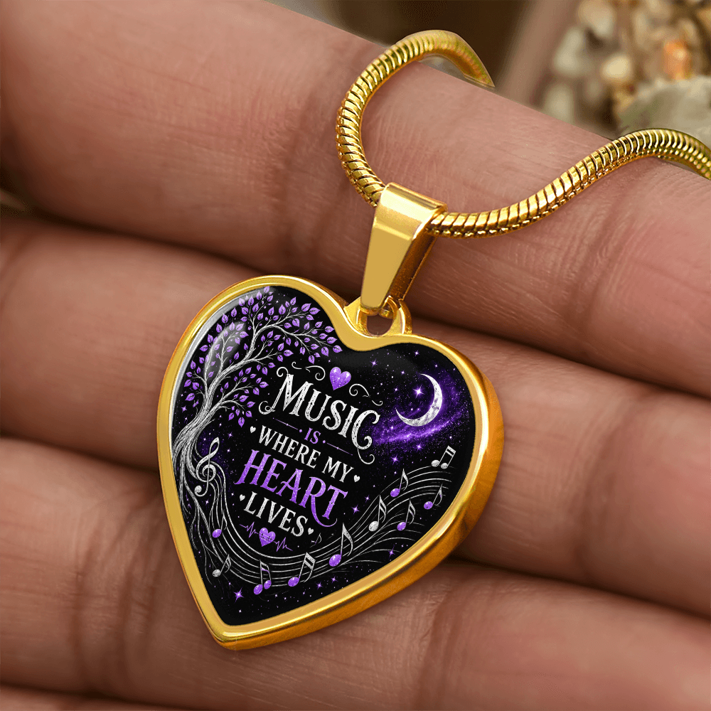 Music Is Where My Heart Lives Necklace