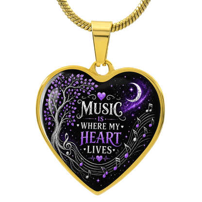 Music Is Where My Heart Lives Necklace