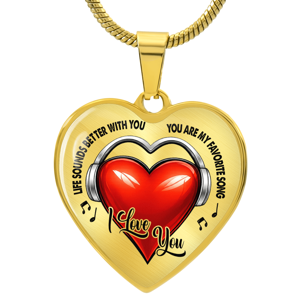 Love Song Heart Necklace – Music Love Message Gift