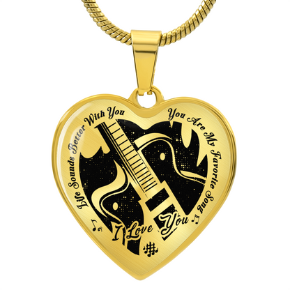Life Sounds Better With You Personalized Guitar Necklace