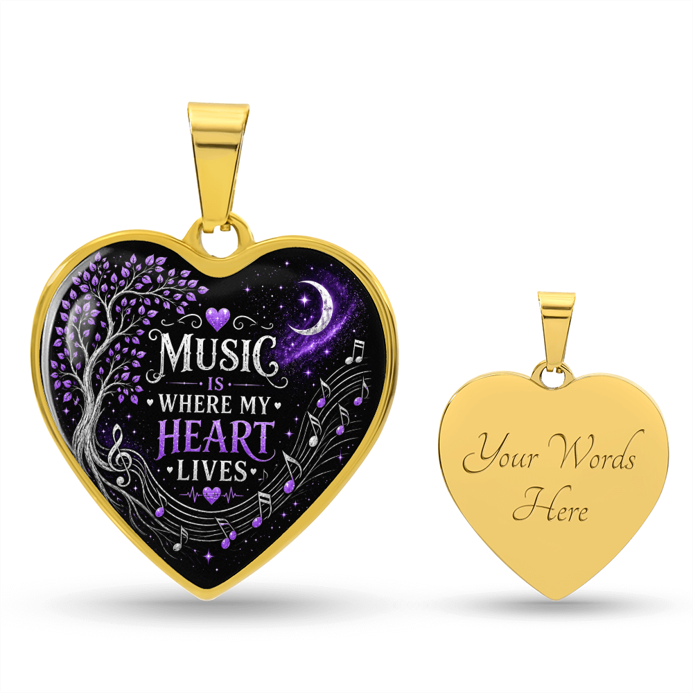 Music Is Where My Heart Lives Necklace
