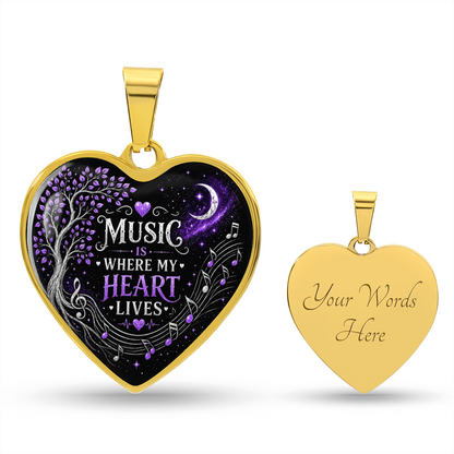 Music Is Where My Heart Lives Necklace