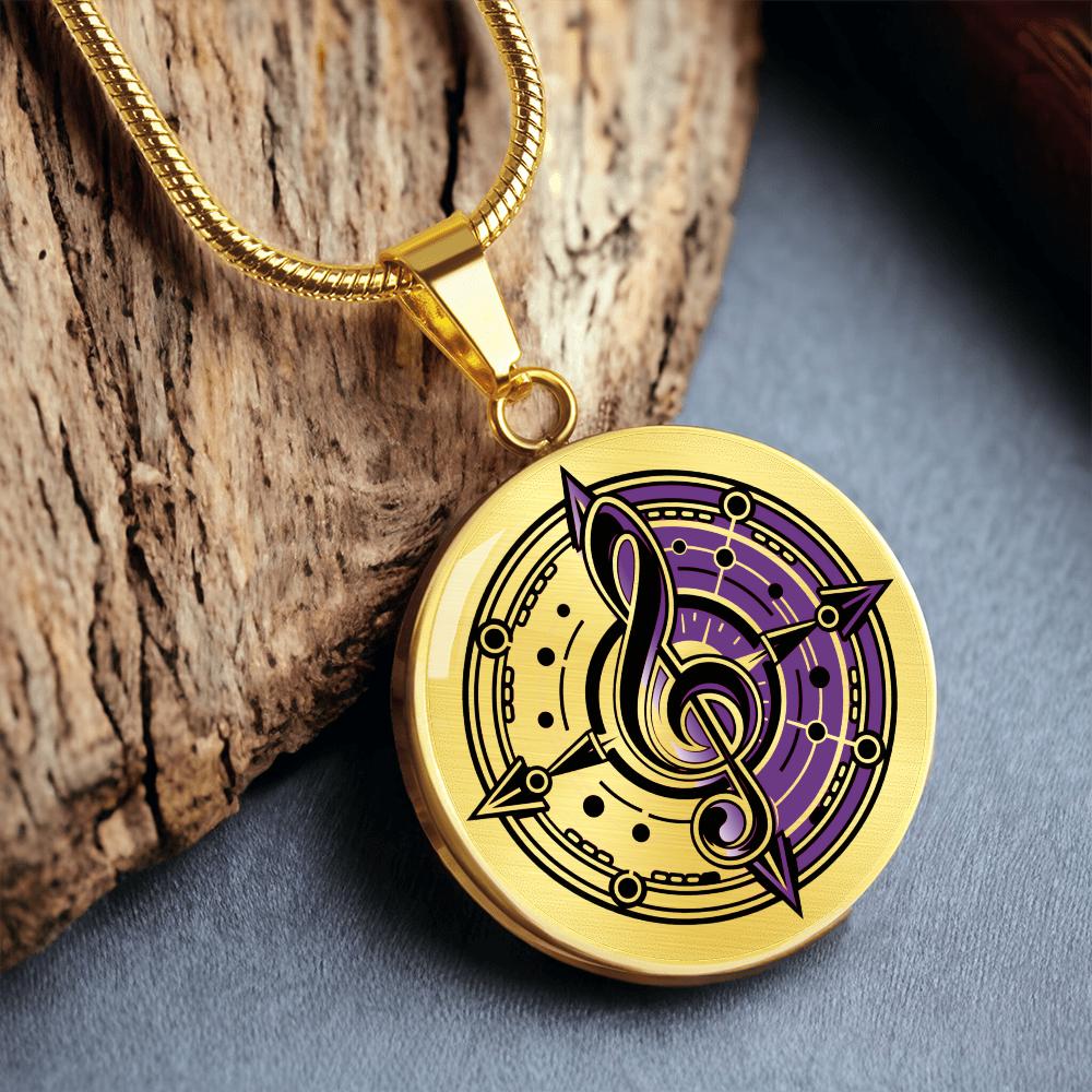 Follow the Music – Treble Clef Compass Necklace