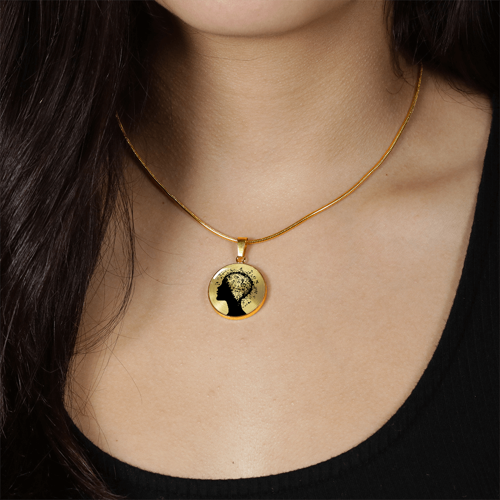 Music In My Min Engraved Circle Necklace