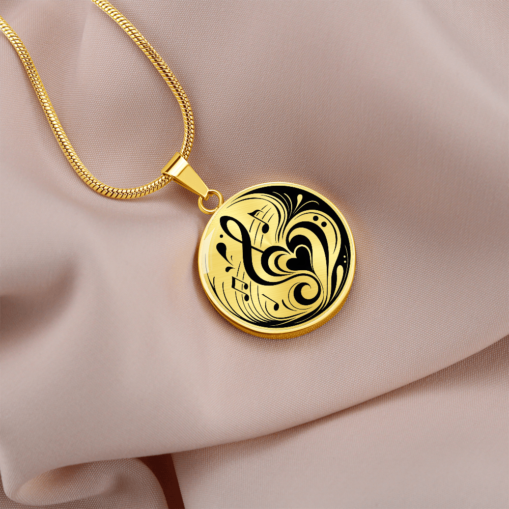Music Clefs Circle Necklace
